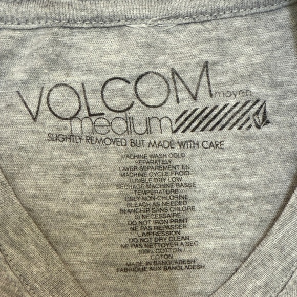 Volcom Gray Tee with Blue Heart Accents - Picture 2 of 4